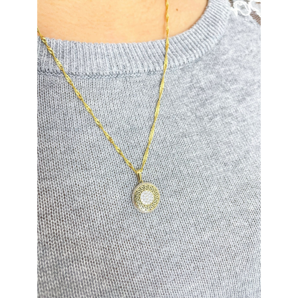 copy of Złoty wisiorek zawieszka rozeta ażurowa