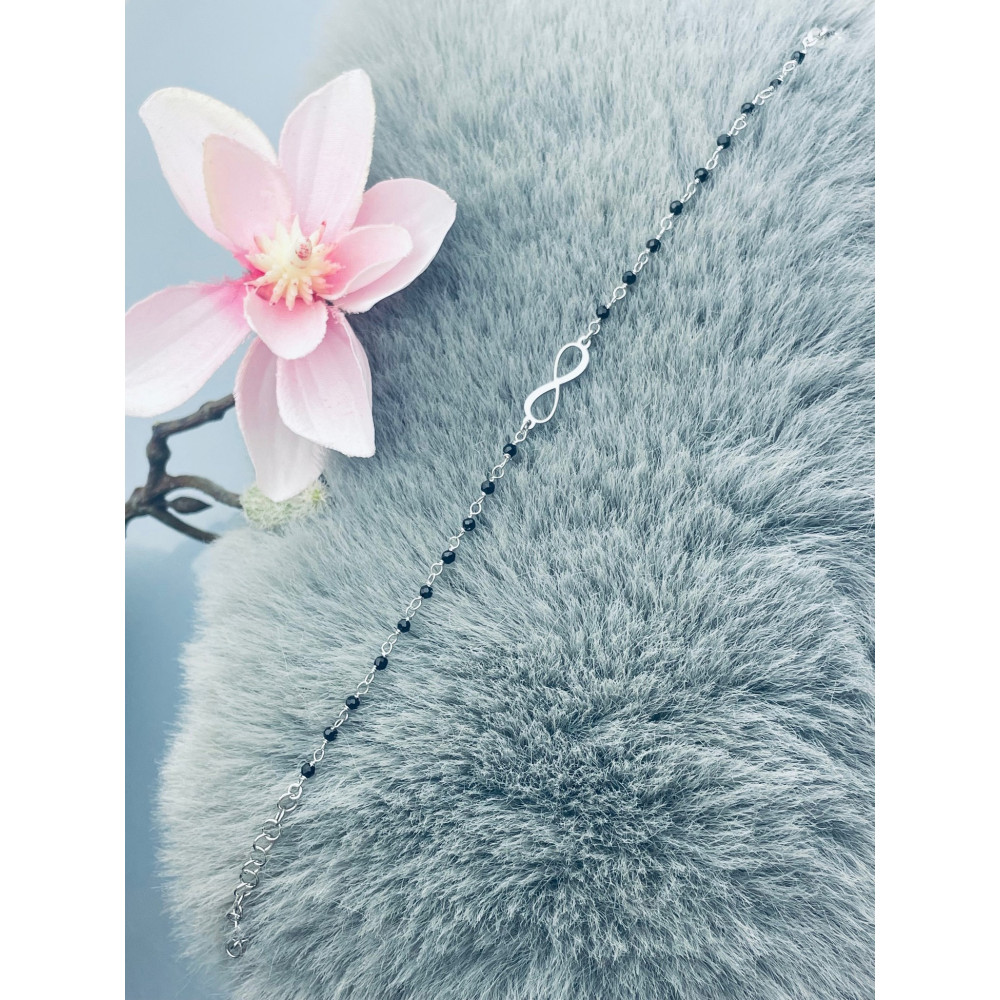 Złota bransoletka celebrytka serce nieskończoność