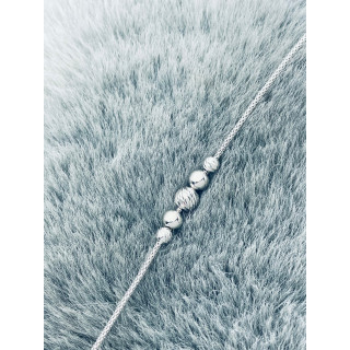 Srebrna bransoletka wężyk kulki kuleczki koraliki