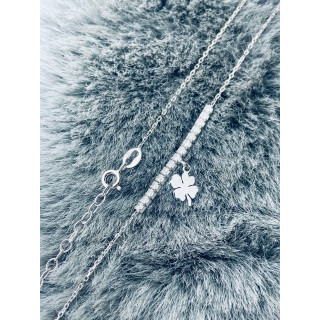 Kleeblatt 925 Silber mit Zirkonia Halskette Halsband Damen