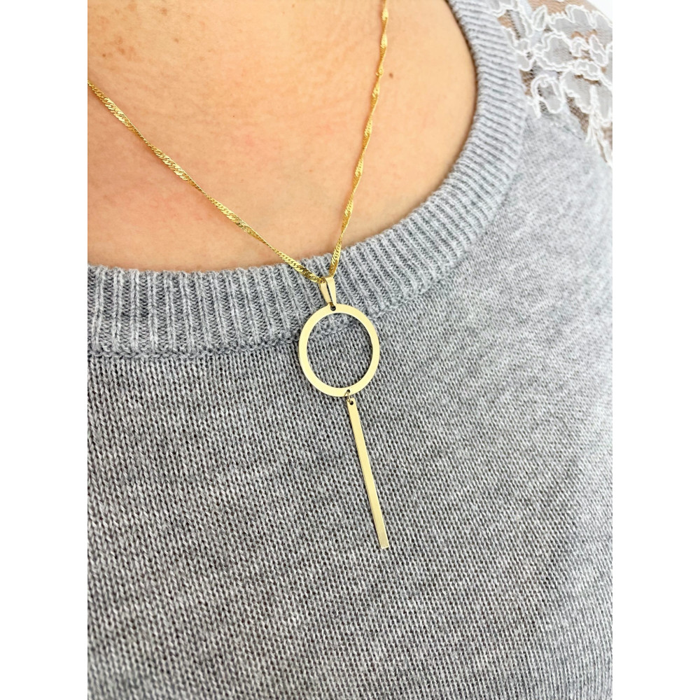 Złoty wisiorek zawieszka okrąg