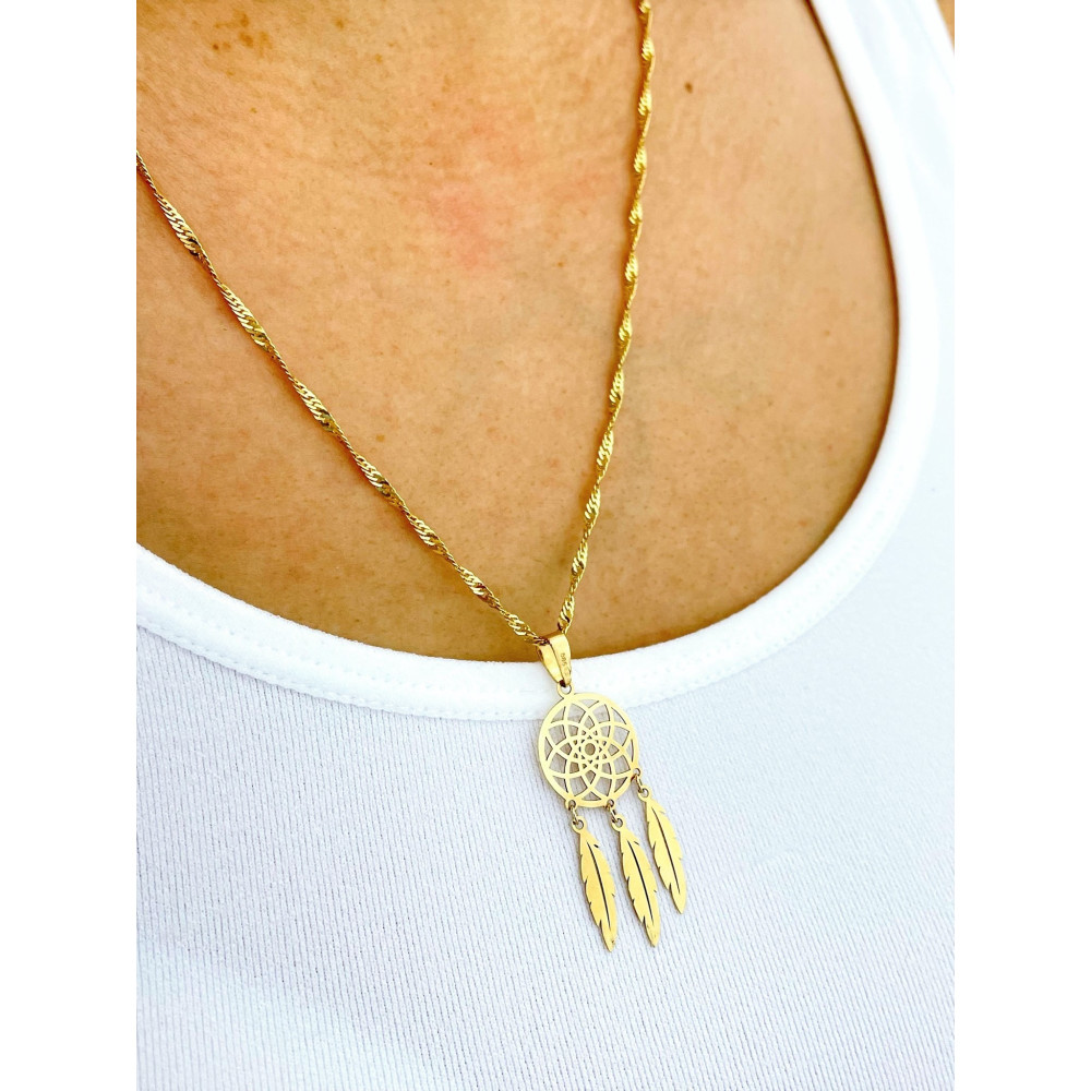 copy of Złoty wisiorek zawieszka rozeta ażurowa