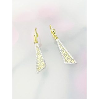 Triangel Gold Ohrringe Ohrhänger Ohrstecker Ohrschmuck Paar Gelbgold 585er 14KT