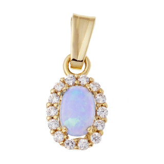 Anhänger mit Zirkonia Markise Kettenanhänger Gelbgold Goldanhänger 585er 14KT