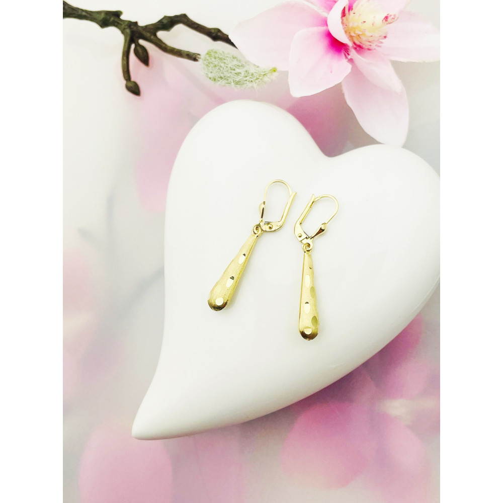 Gold Ohrringe Ohrhänger Ohrstecker Ohrschmuck Paar Gelbgold 585er 14KT