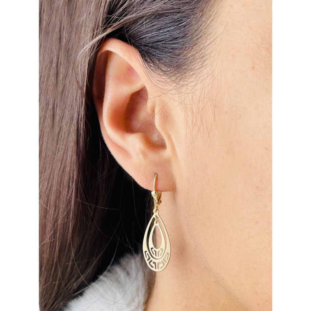 copy of Złote kolczyki kuleczki z cyrkoniami dwukolorowe