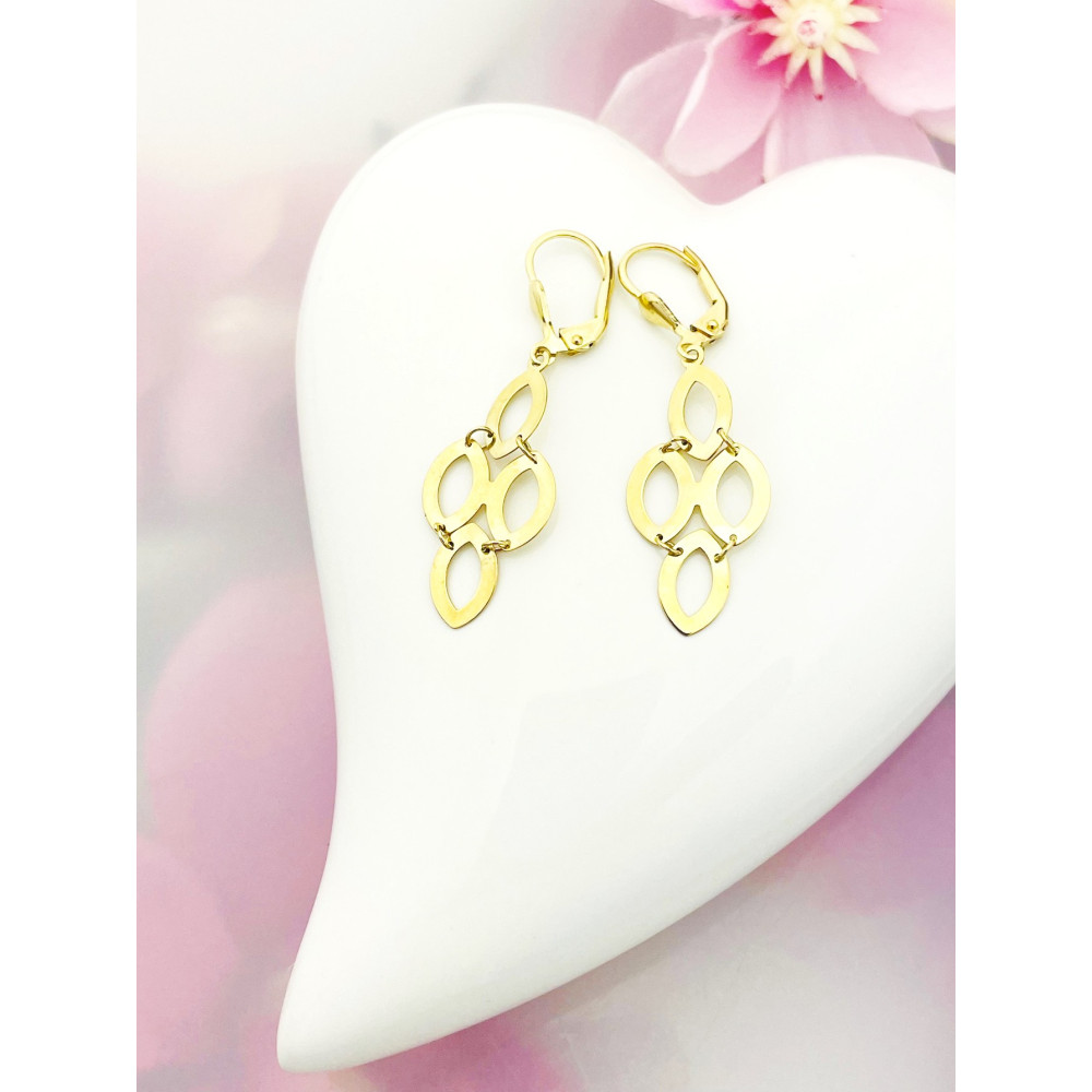 Gold Ohrringe Ohrhänger Ohrstecker Ohrschmuck Paar Gelbgold 585er 14KT