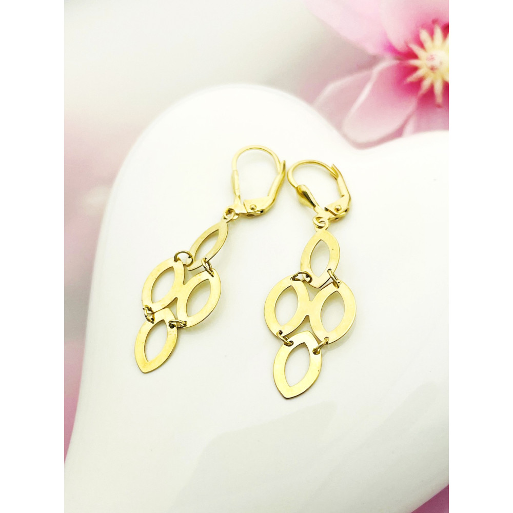 Gold Ohrringe Ohrhänger Ohrstecker Ohrschmuck Paar Gelbgold 585er 14KT