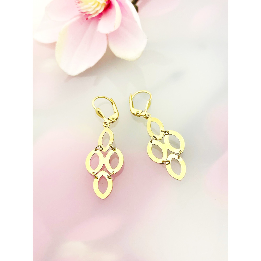 Gold Ohrringe Ohrhänger Ohrstecker Ohrschmuck Paar Gelbgold 585er 14KT