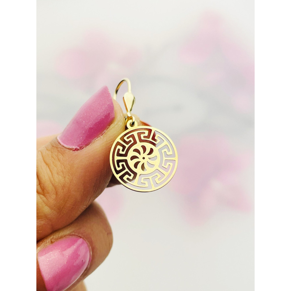 Kreis Gold Ohrringe Ohrhänger Ohrstecker Ohrschmuck Paar Gelbgold 585er 14KT