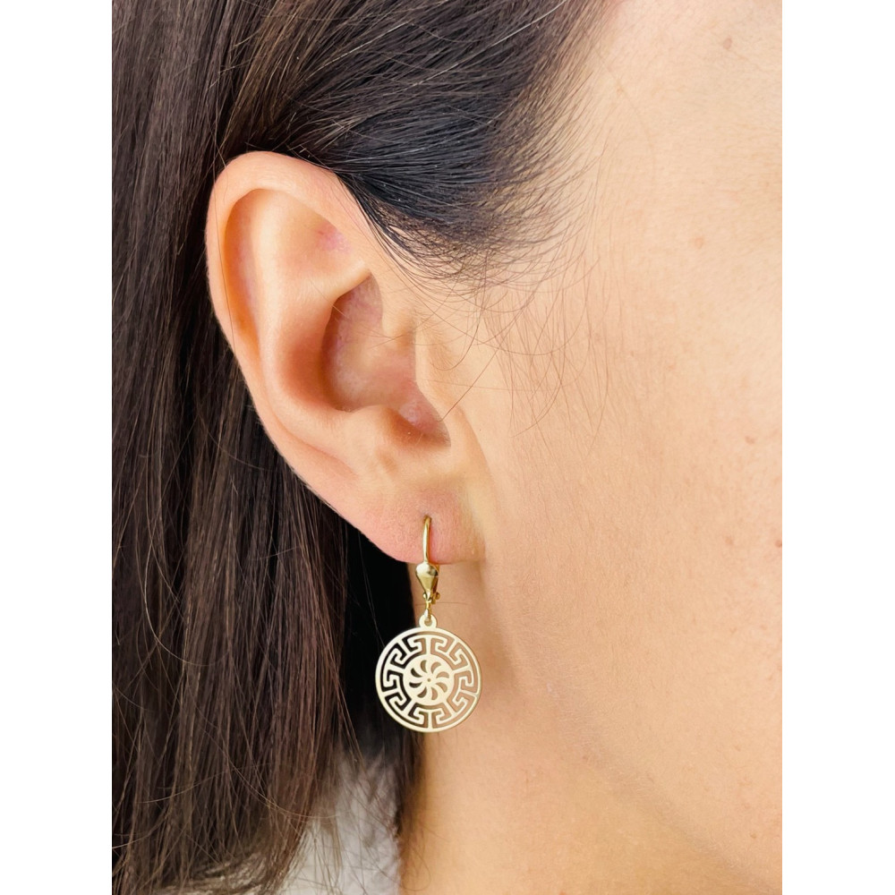 Kreis Gold Ohrringe Ohrhänger Ohrstecker Ohrschmuck Paar Gelbgold 585er 14KT