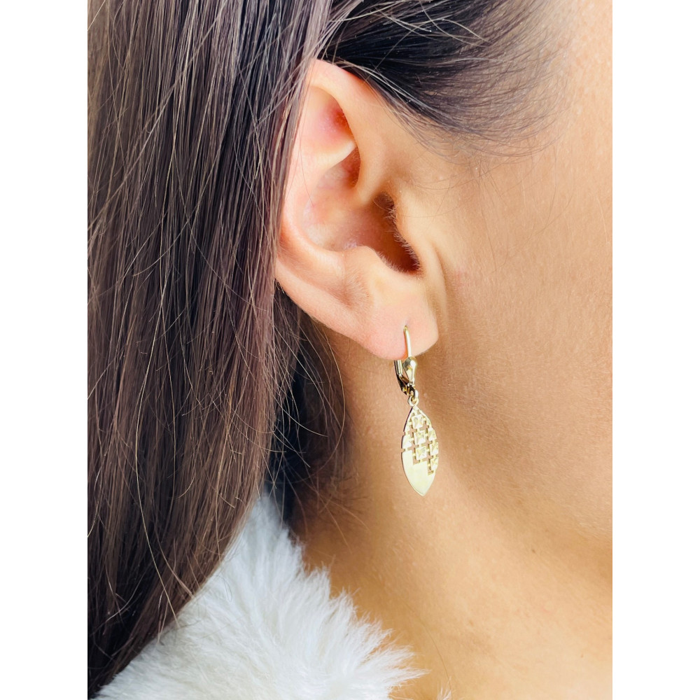 copy of Złote kolczyki kuleczki z cyrkoniami dwukolorowe