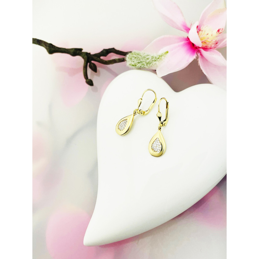 copy of Złote kolczyki kuleczki z cyrkoniami dwukolorowe