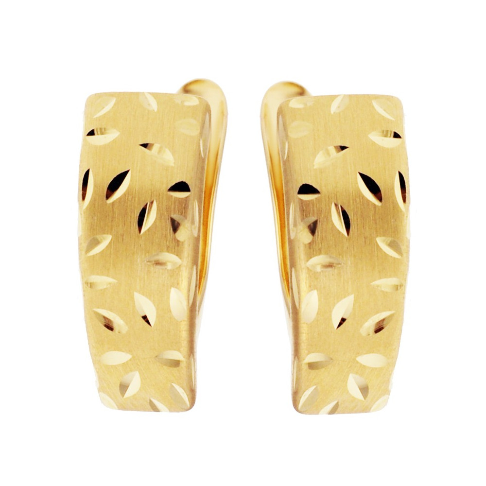 Złote kolczyki przecinki