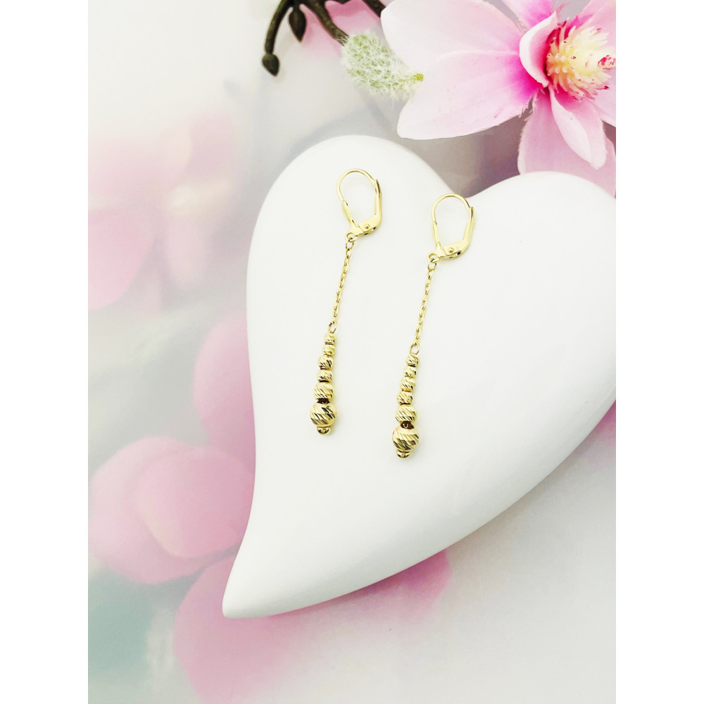 Kugel Gold Ohrringe Ohrhänger Ohrstecker Ohrschmuck Paar Gelbgold 585er 14KT