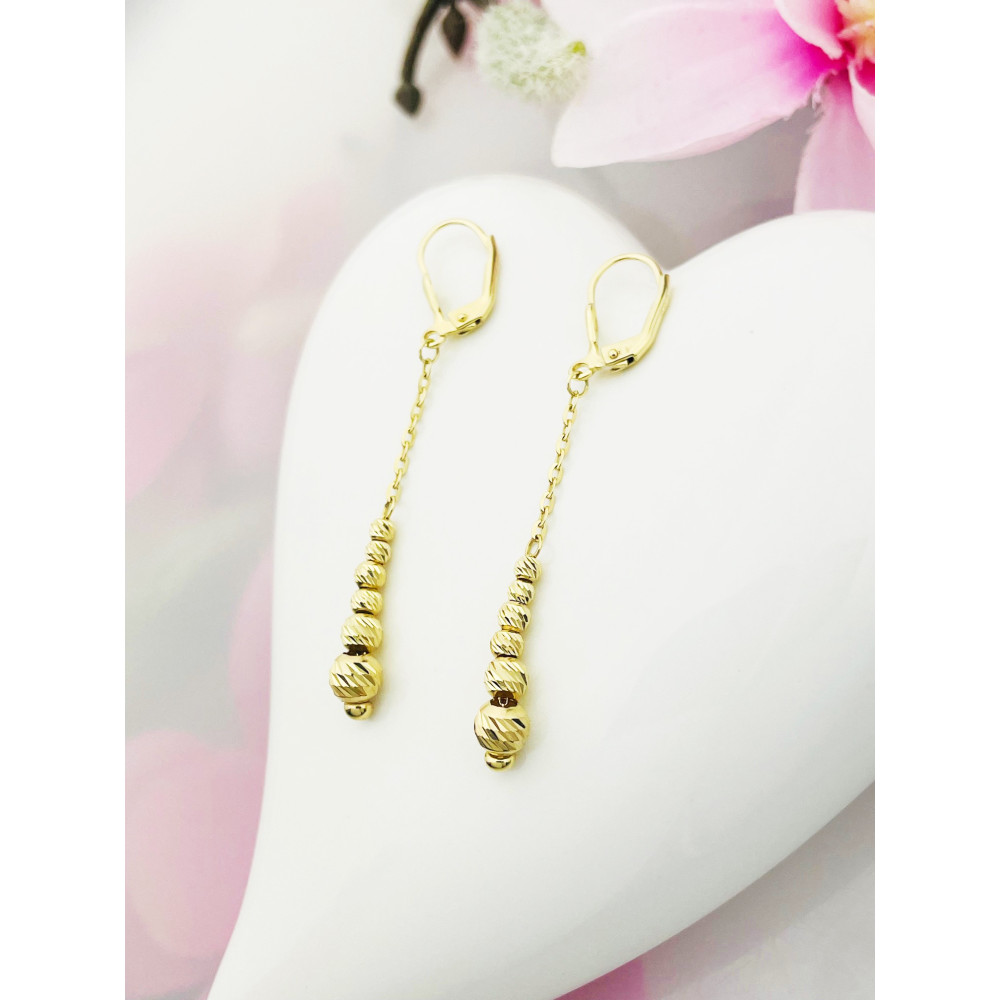 Kugel Gold Ohrringe Ohrhänger Ohrstecker Ohrschmuck Paar Gelbgold 585er 14KT