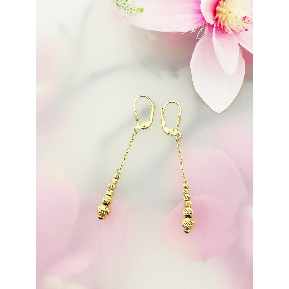 Kugel Gold Ohrringe Ohrhänger Ohrstecker Ohrschmuck Paar Gelbgold 585er 14KT