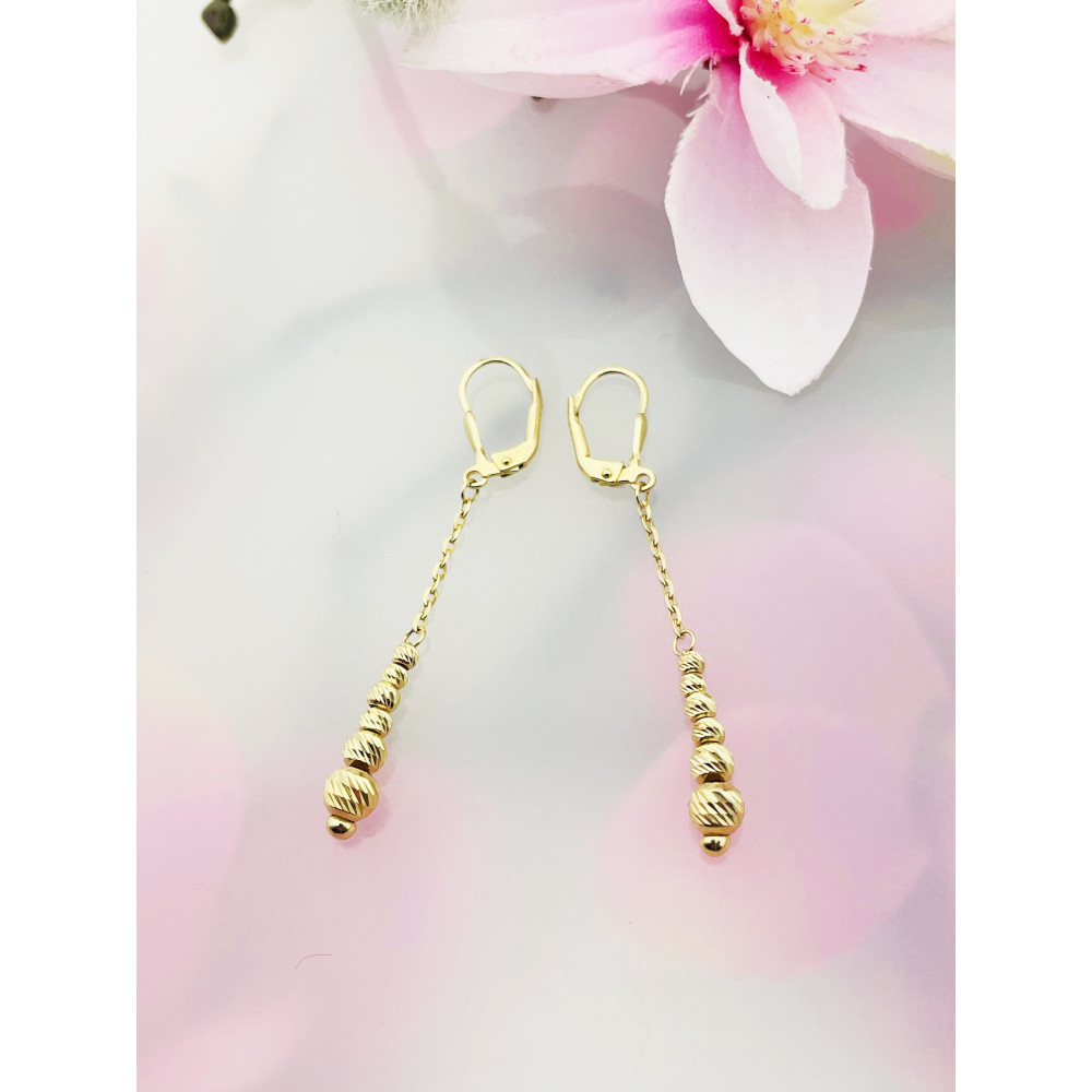 Kugel Gold Ohrringe Ohrhänger Ohrstecker Ohrschmuck Paar Gelbgold 585er 14KT