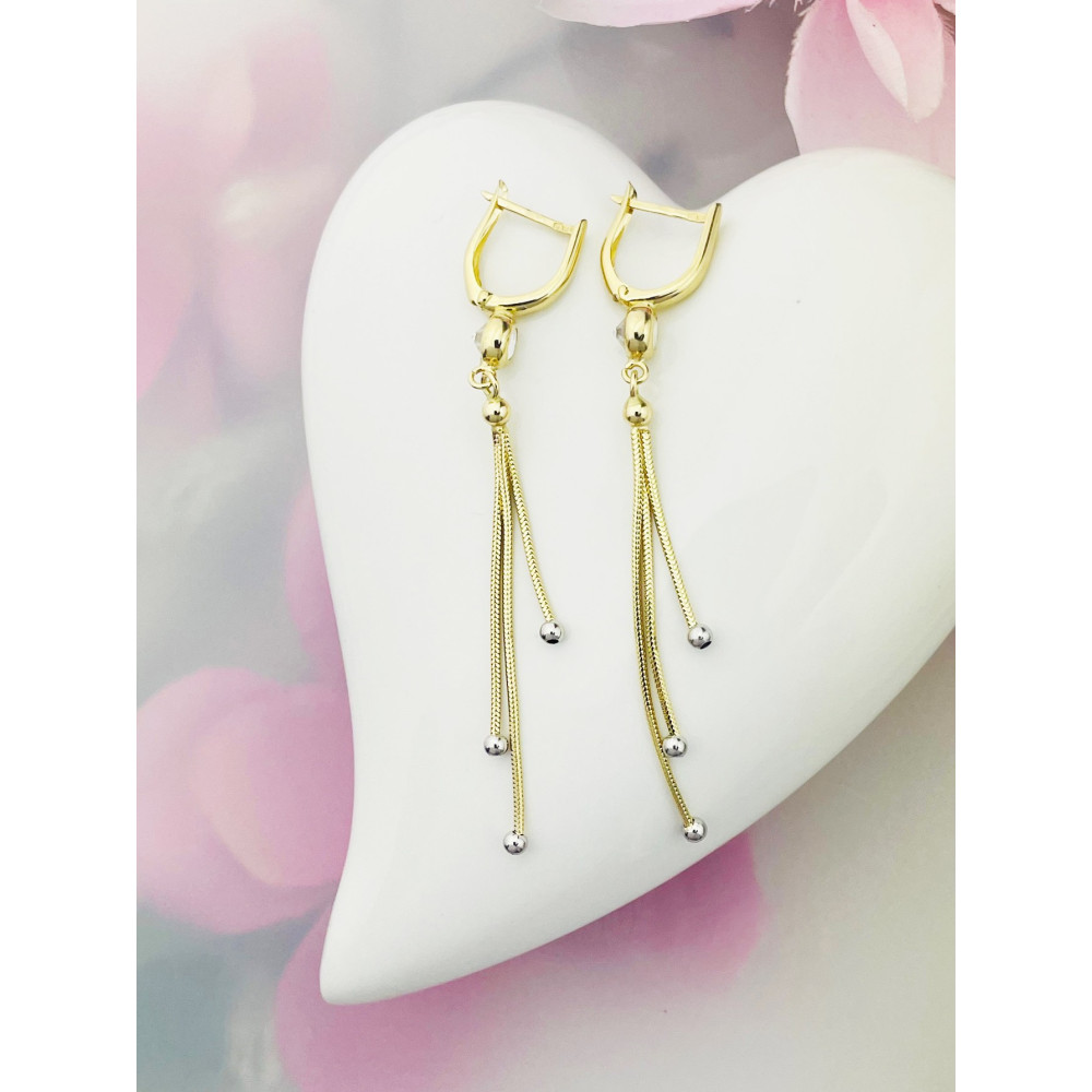 Kugel Gold Ohrringe mit Zirkonia Ohrhänger Ohrstecker Ohrschmuck Paar Gelbgold 585er 14KT