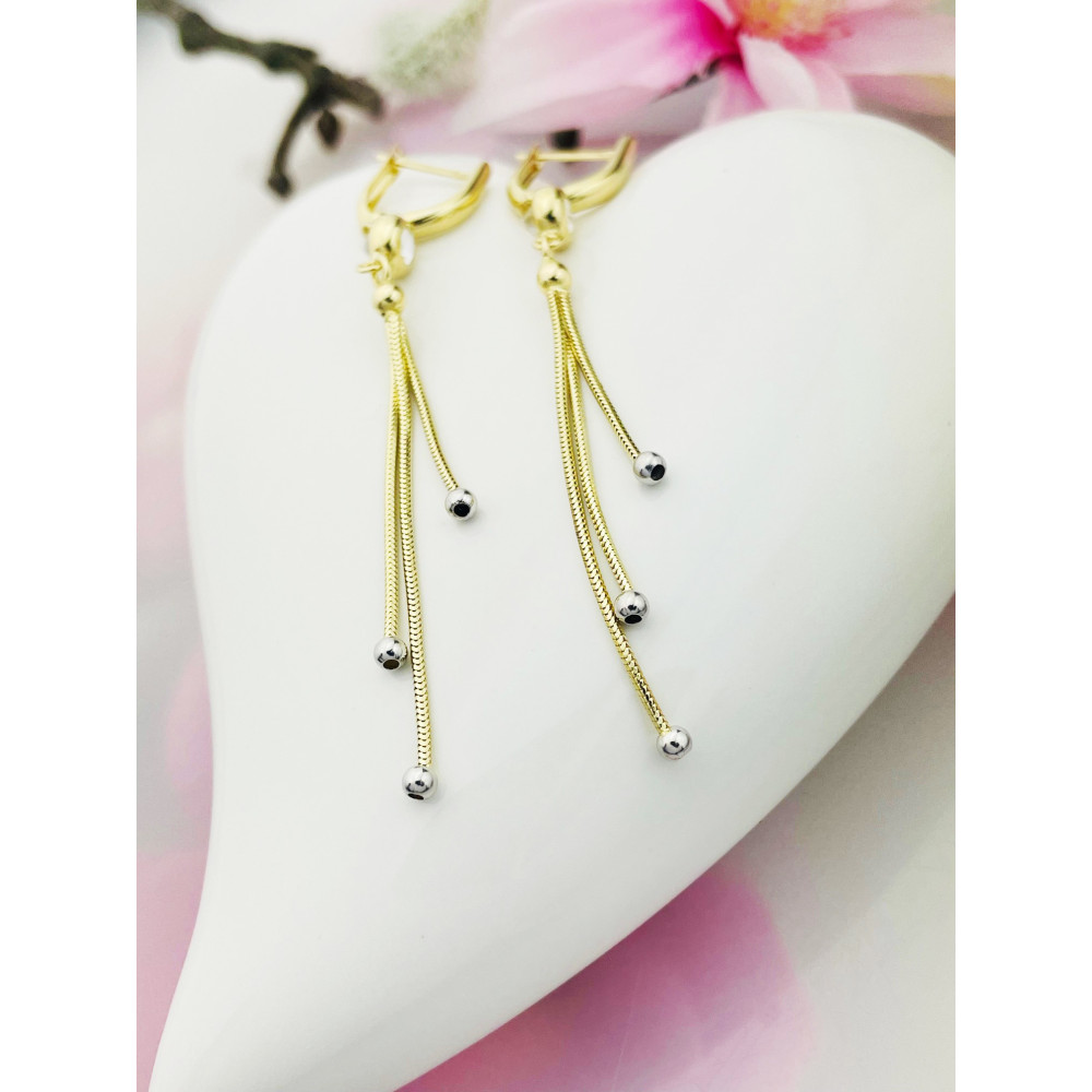 Kugel Gold Ohrringe mit Zirkonia Ohrhänger Ohrstecker Ohrschmuck Paar Gelbgold 585er 14KT