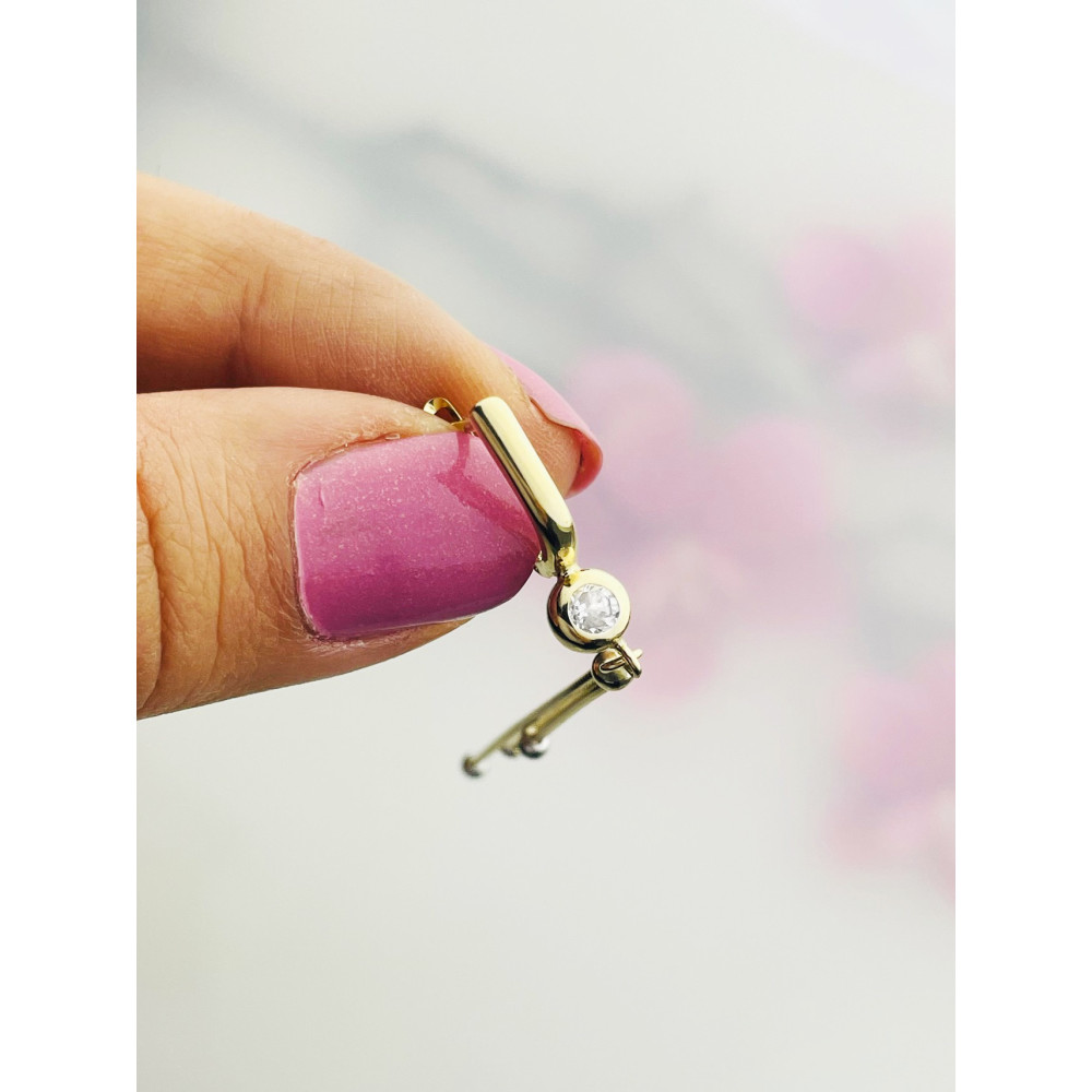 Kugel Gold Ohrringe mit Zirkonia Ohrhänger Ohrstecker Ohrschmuck Paar Gelbgold 585er 14KT