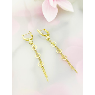 Kreis Gold Ohrringe mit Zirkonia Ohrhänger Ohrstecker Ohrschmuck Paar Gelbgold 585er 14KT