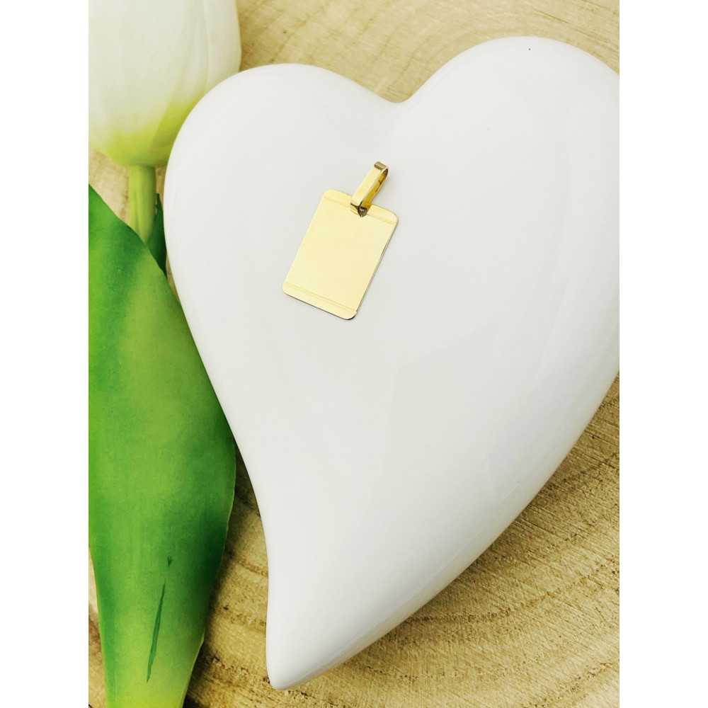 Anhänger Gravurplatte Gravur Platte Kettenanhänger Gelbgold Goldanhänger 585er 14KT