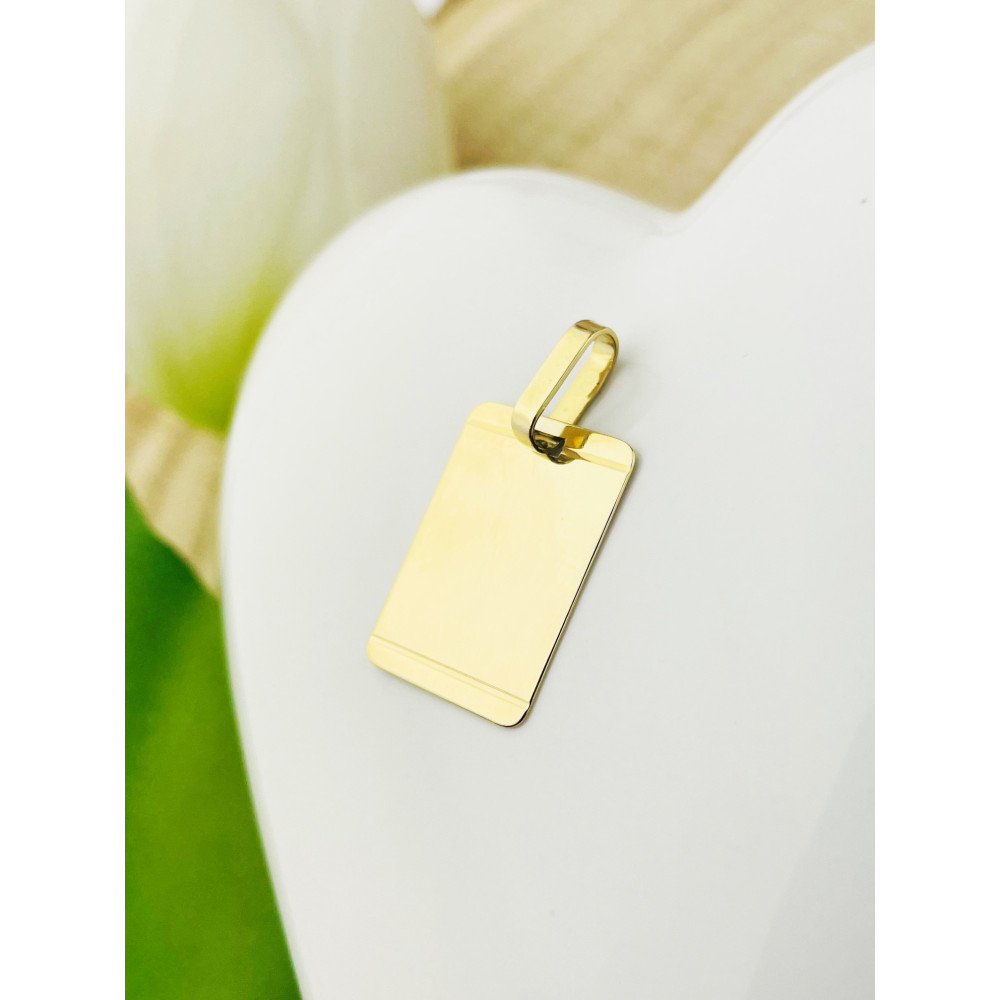 Anhänger Gravurplatte Gravur Platte Kettenanhänger Gelbgold Goldanhänger 585er 14KT