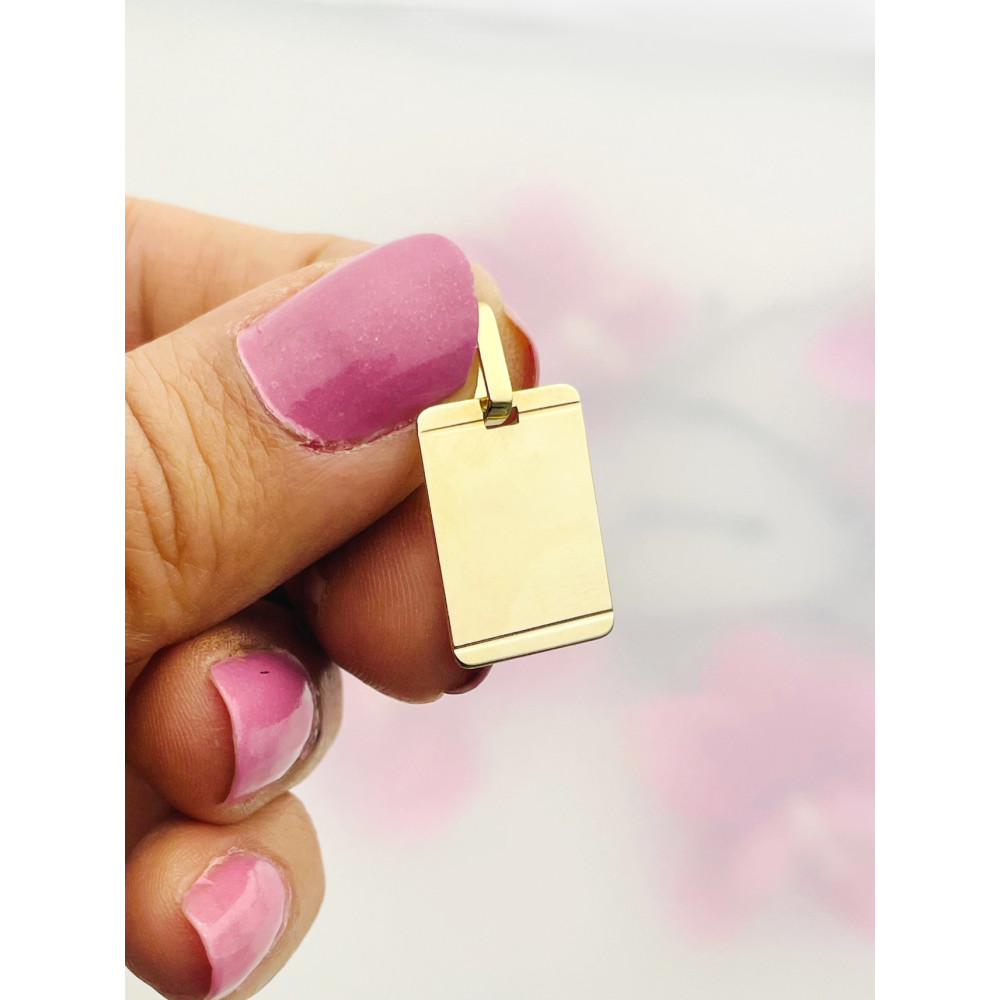 Anhänger Gravurplatte Gravur Platte Kettenanhänger Gelbgold Goldanhänger 585er 14KT