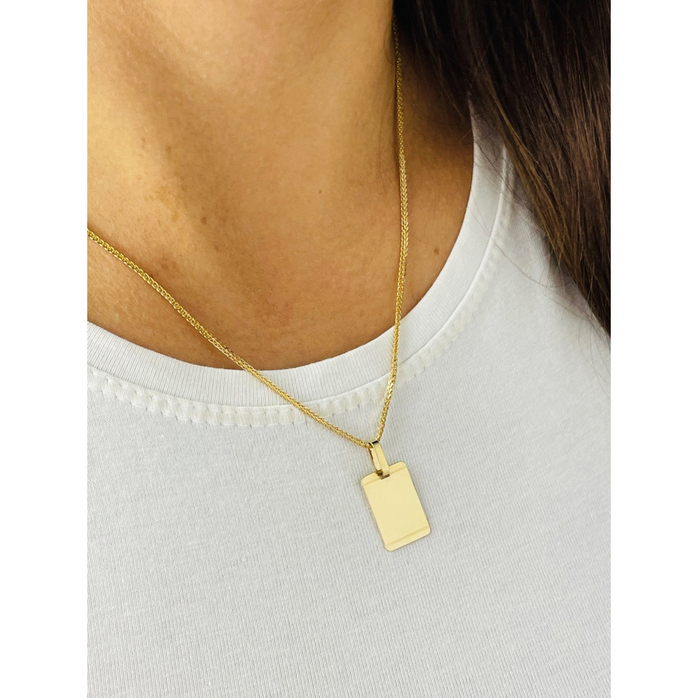 Anhänger Gravurplatte Gravur Platte Kettenanhänger Gelbgold Goldanhänger 585er 14KT