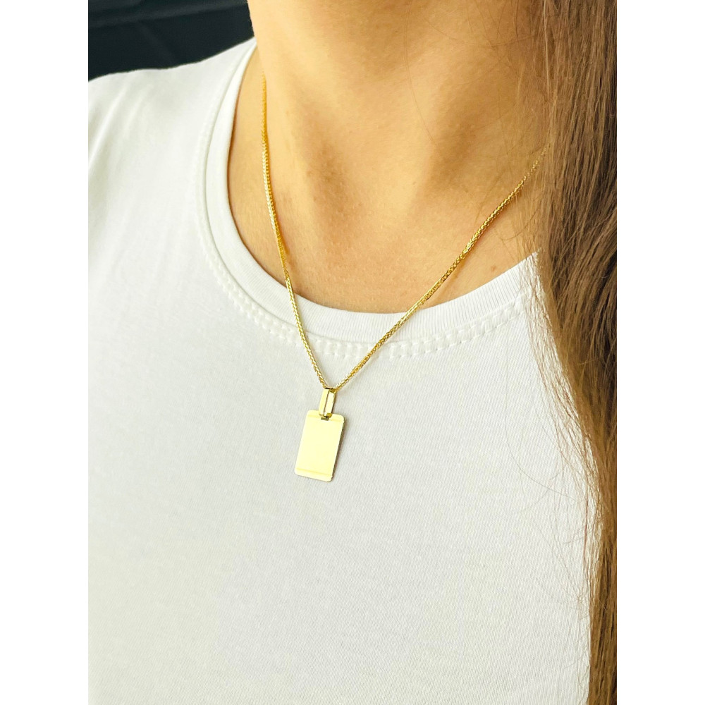 Anhänger Gravurplatte Gravur Platte Kettenanhänger Gelbgold Goldanhänger 585er 14KT