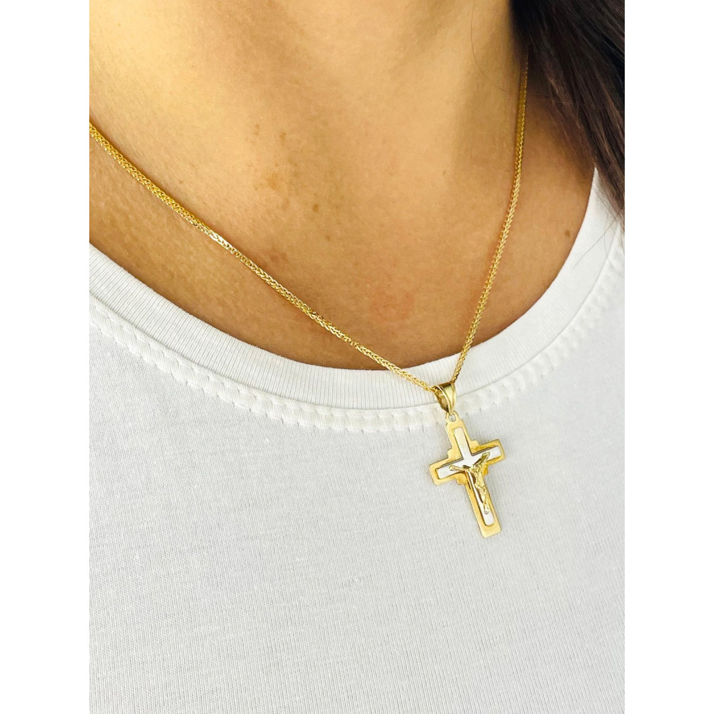 Goldanhänger Kettenanhänger Gold Anhänger Kreuz mit Jesus Goldkreuz Erstkommunion Gelbgold 585er 14KT