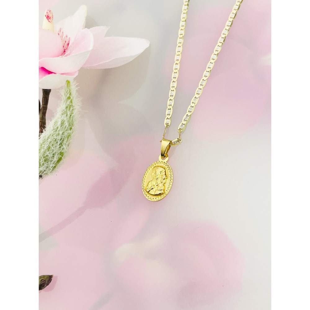 Złoty Medalik Zawieszka Matka Boska Częstochowska