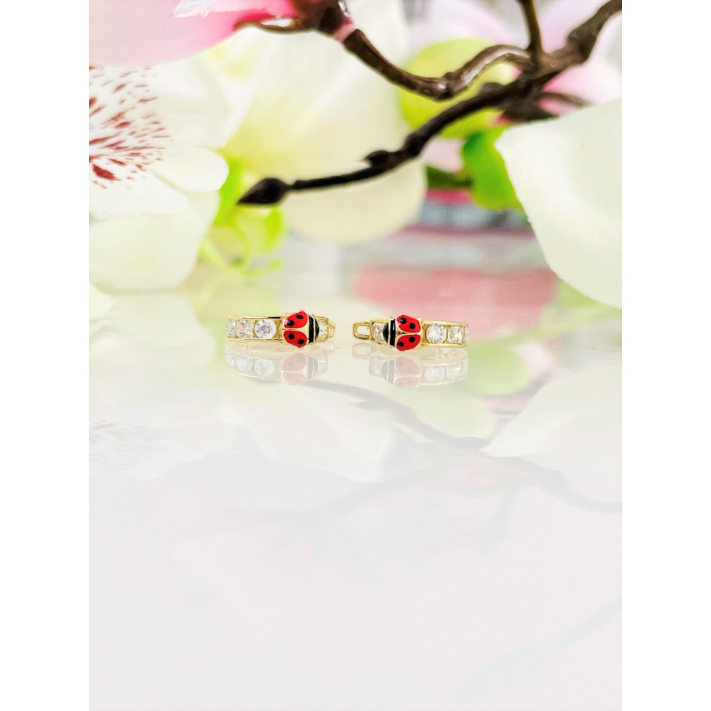 copy of Złote kolczyki przecinki z cyrkoniami