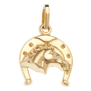 Anhänger Pferd Hufeisen Gold Goldanhänger Gold 585er 14KT