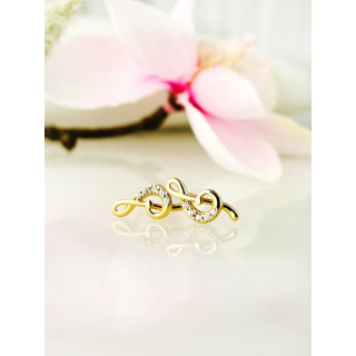 Geigenschlüssel Ohrringe mit Zirkonia Ohrhänger Ohrstecker Ohrschmuck Paar Gelbgold 585er 14KT