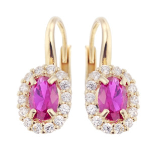 copy of Złote kolczyki kuleczki z cyrkoniami dwukolorowe