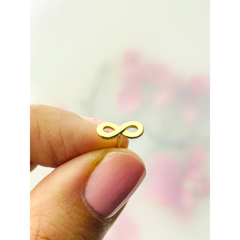 Infinity Ohrringe Ohrhänger Ohrstecker Ohrschmuck Paar Gelbgold 585er 14KT