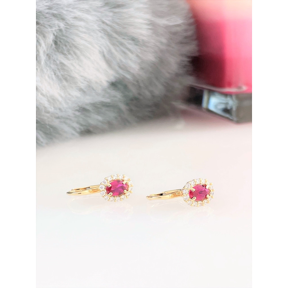 copy of Złote kolczyki kuleczki z cyrkoniami dwukolorowe