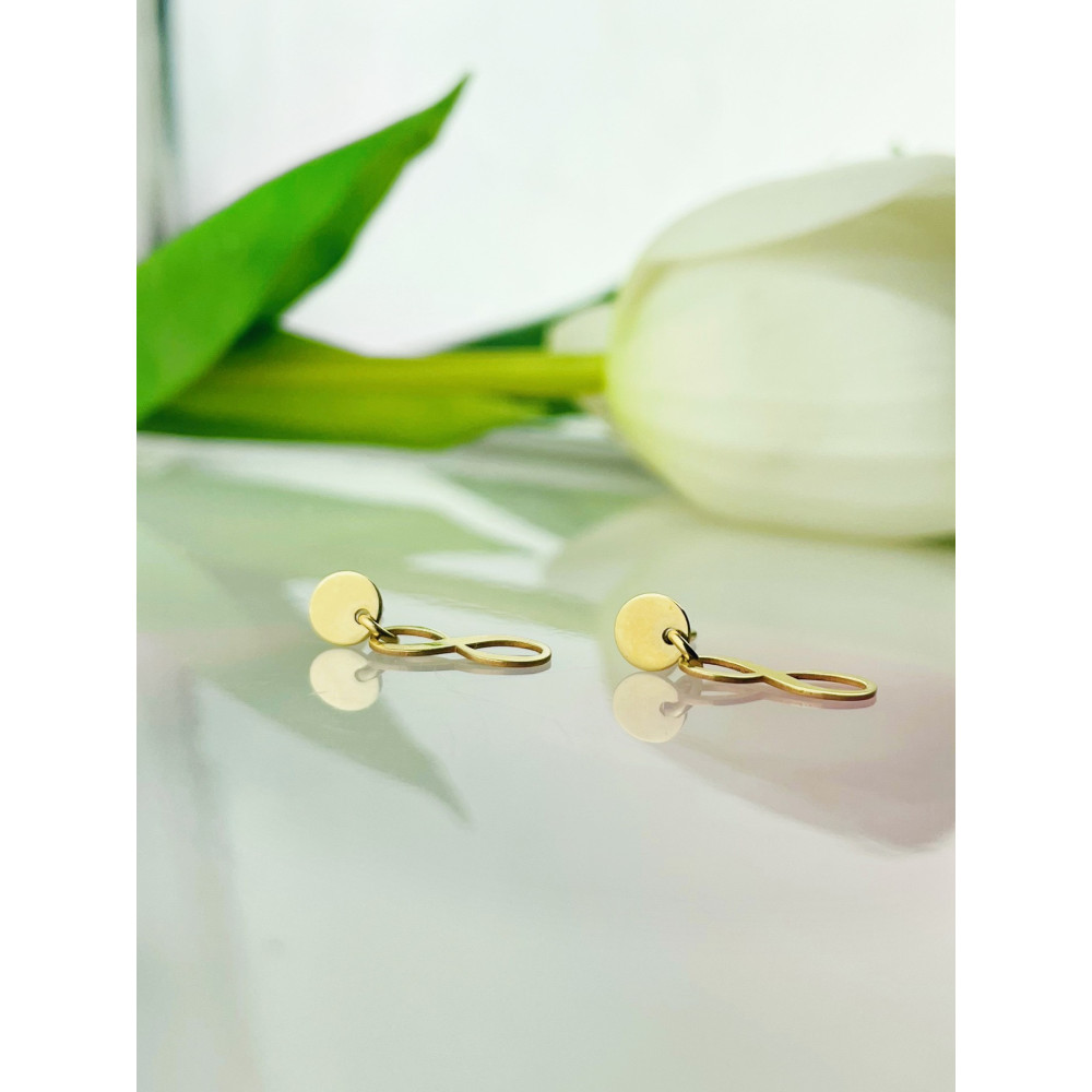 copy of Złote kolczyki kuleczki z cyrkoniami dwukolorowe