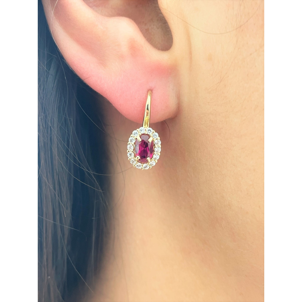 copy of Złote kolczyki kuleczki z cyrkoniami dwukolorowe