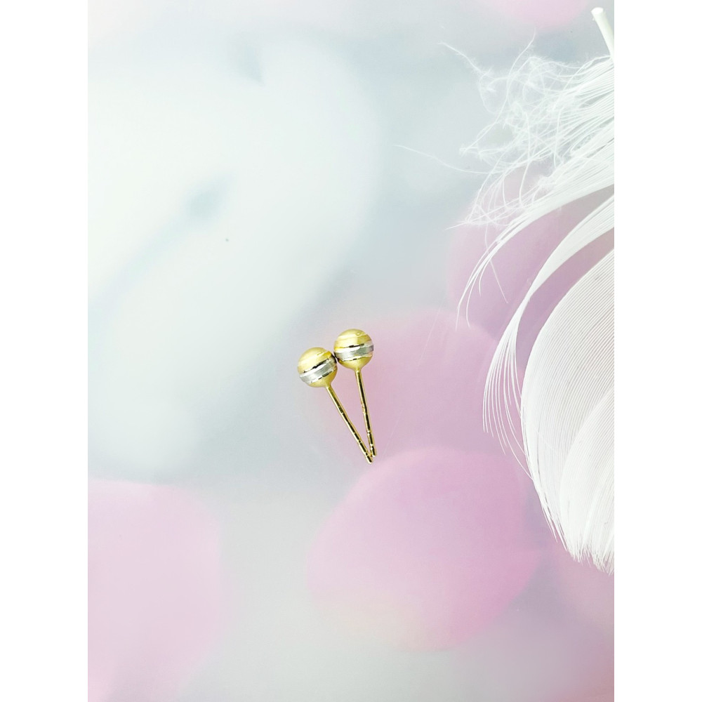 Kugel Ohrringe Ohrhänger Ohrstecker Ohrschmuck Gelbgold Paar Gold 585er 14KT