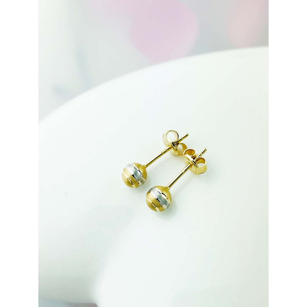 Kugel Ohrringe Ohrhänger Ohrstecker Ohrschmuck Gelbgold Paar Gold 585er 14KT