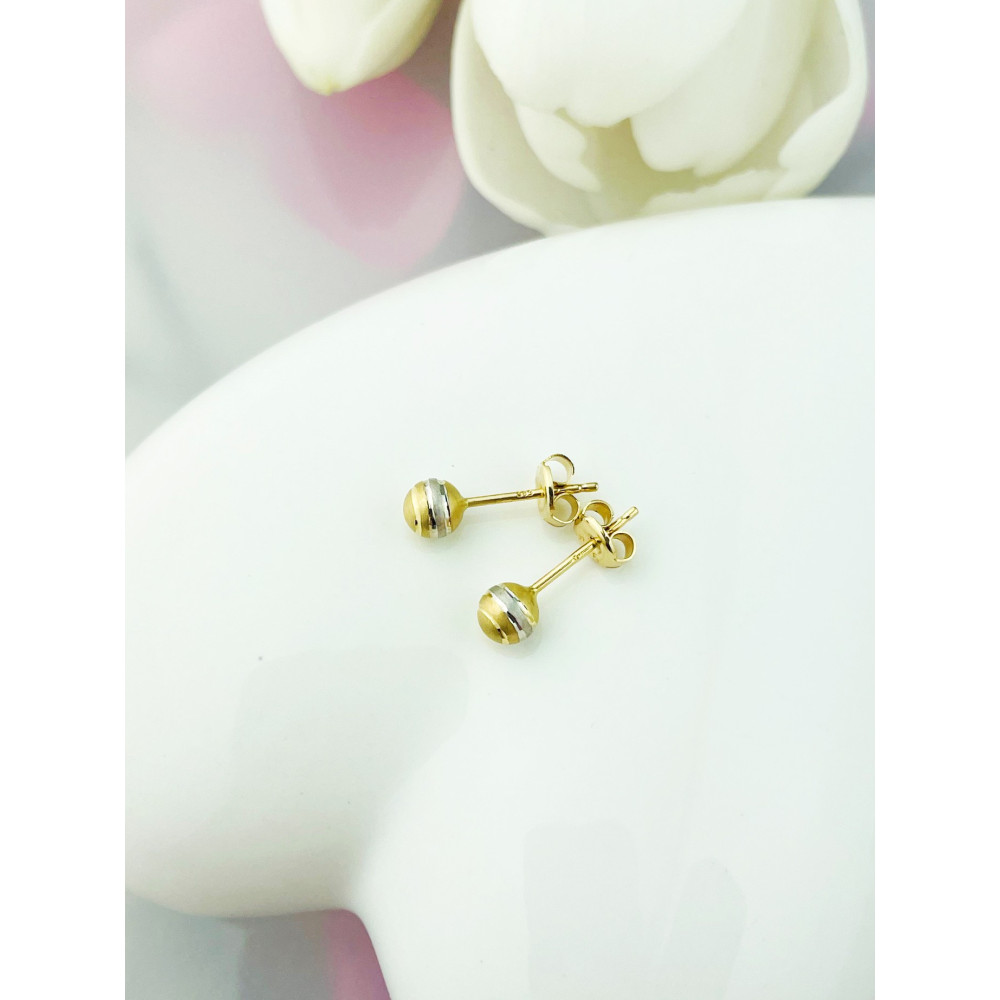 Kugel Ohrringe Ohrhänger Ohrstecker Ohrschmuck Gelbgold Paar Gold 585er 14KT