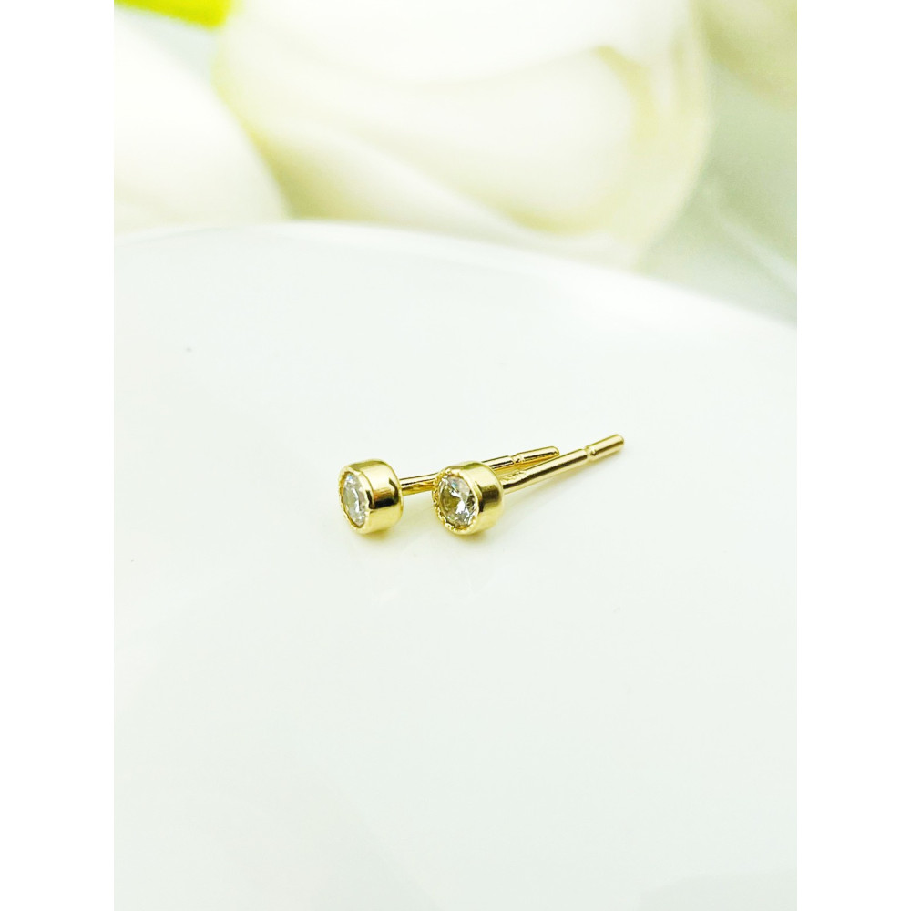 Gold Ohrringe Kugel mit Zirkonia Ohrhänger Ohrstecker Ohrschmuck Gelbgold Gold 585er 14KT