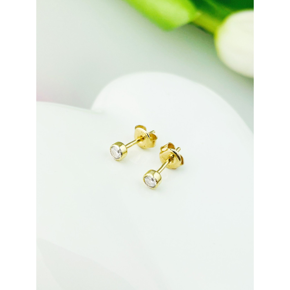 Gold Ohrringe Kugel mit Zirkonia Ohrhänger Ohrstecker Ohrschmuck Gelbgold Gold 585er 14KT