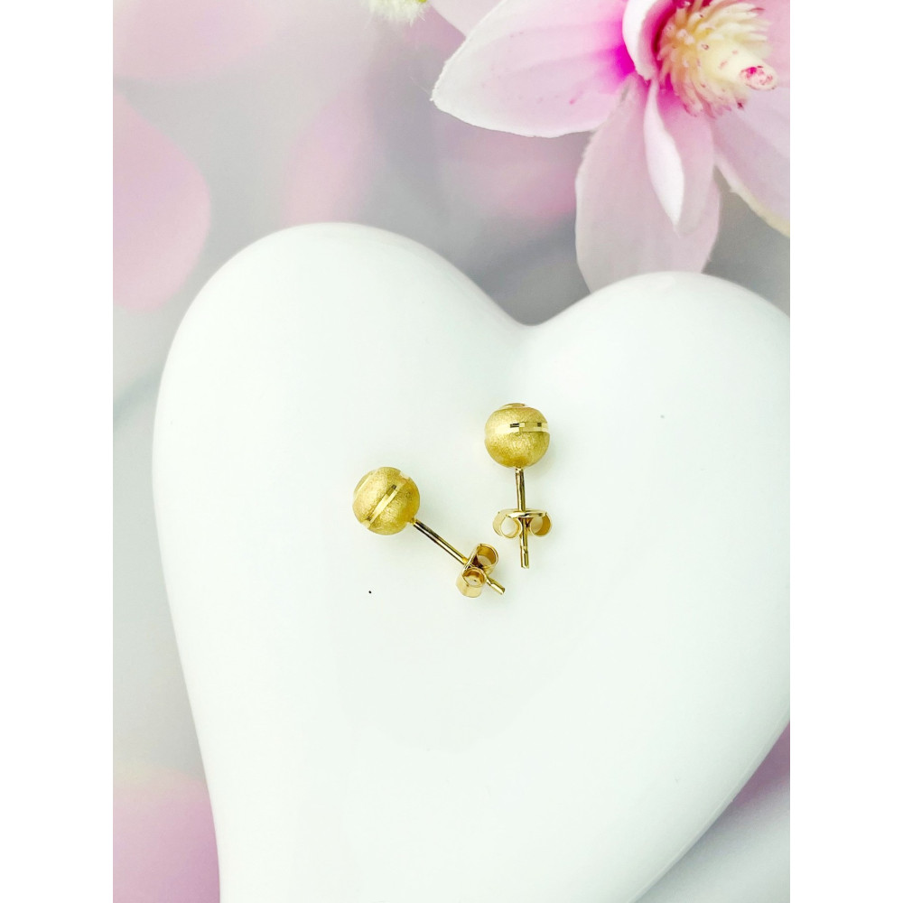 Kugel Ohrringe Ohrhänger Ohrstecker Ohrschmuck Gelbgold Paar Gold 585er 14KT