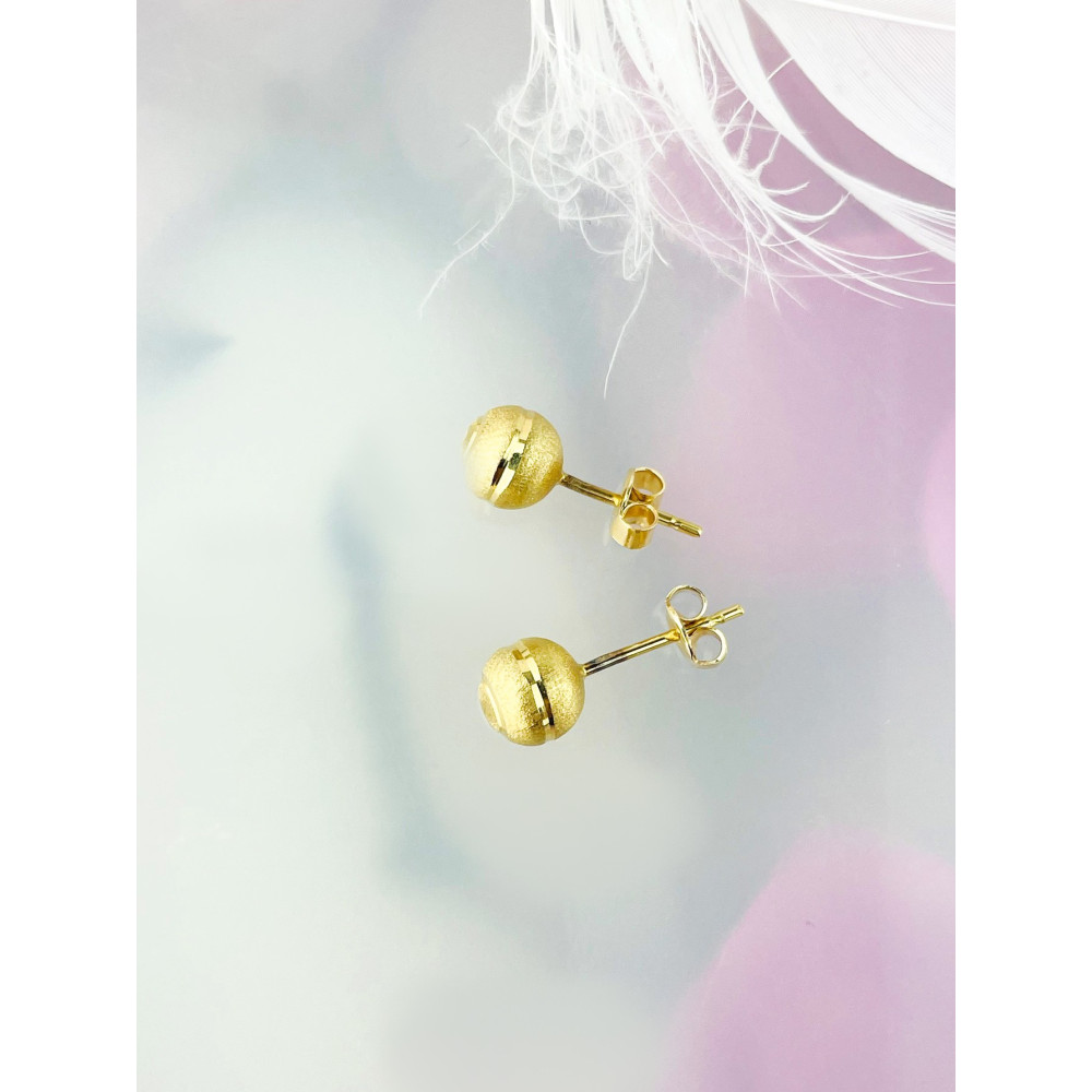 Kugel Ohrringe Ohrhänger Ohrstecker Ohrschmuck Gelbgold Paar Gold 585er 14KT
