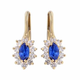 copy of Złote kolczyki kuleczki z cyrkoniami dwukolorowe