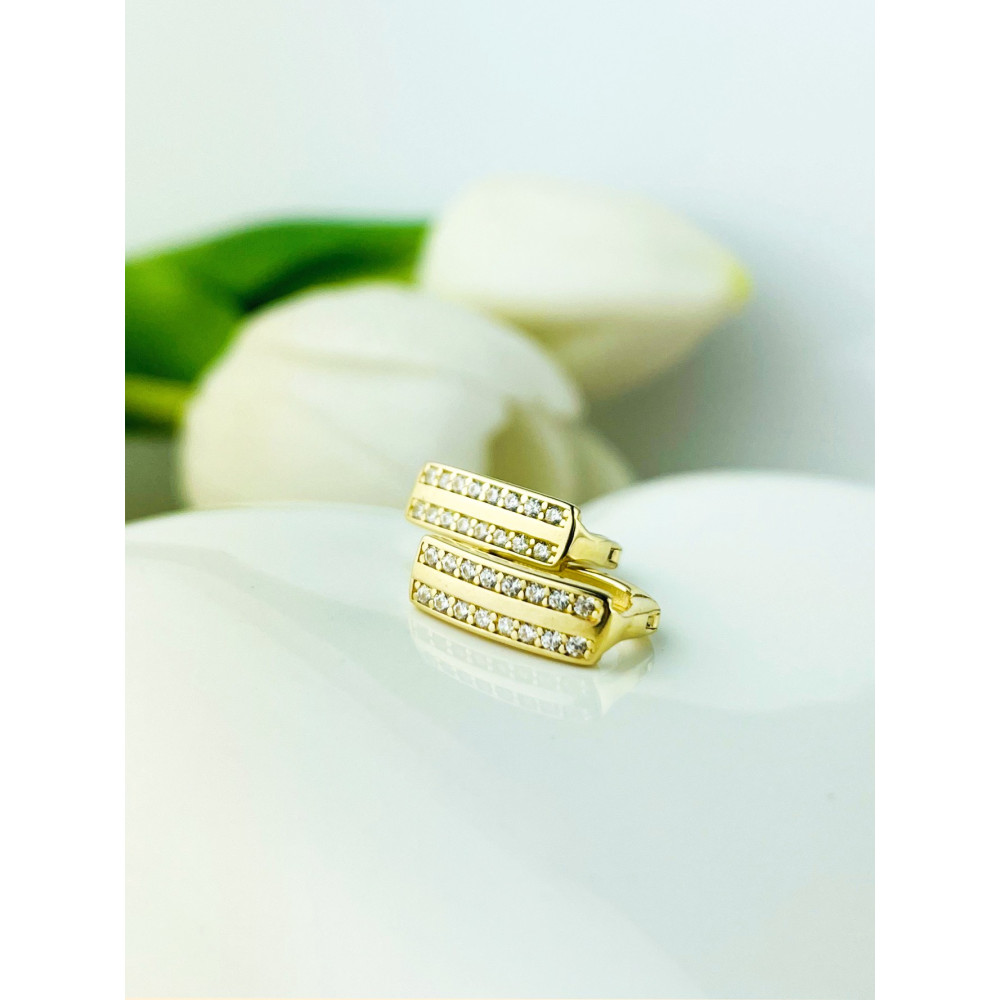 Ohrringe mit Zirkonia Ohrhänger Ohrstecker Ohrschmuck Gelbgold Paar 585er 14KT